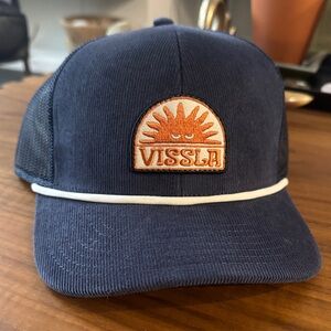 VISSLA Navy Cap with Orange Sun Patch and White Rope